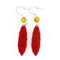 a-typik Boucles d'oreilles Plume coquelicot