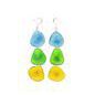 a-typik Boucles d'oreilles Triplettes bleu cyan, vert, jaune